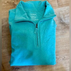 NWOT L.L. Bean Turquoise Quarter-Zip Ultrasoft sweatshirt